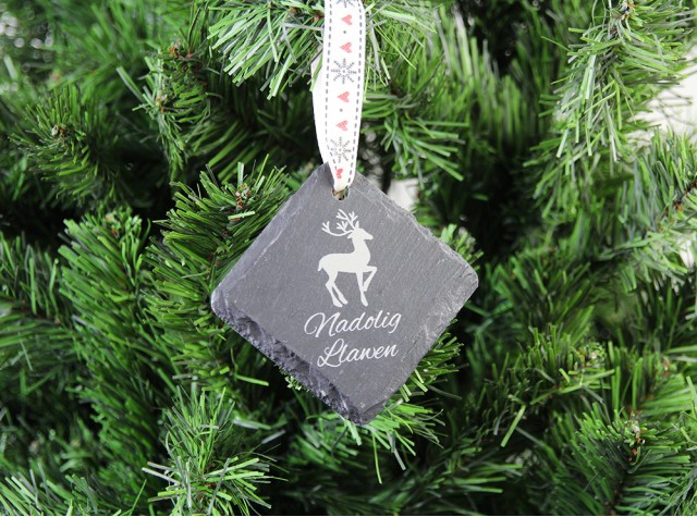 Welsh Slate Christmas Decoration - Reindeer